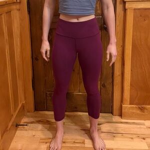Gray Crop Top and Purple Leggings